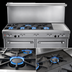 Thumbnail image #3 for Ultimate 60-Inch Gas Restaurant Range with 5 Open Burners, 24-Inch Griddle, Standard Oven and Cabinet Base