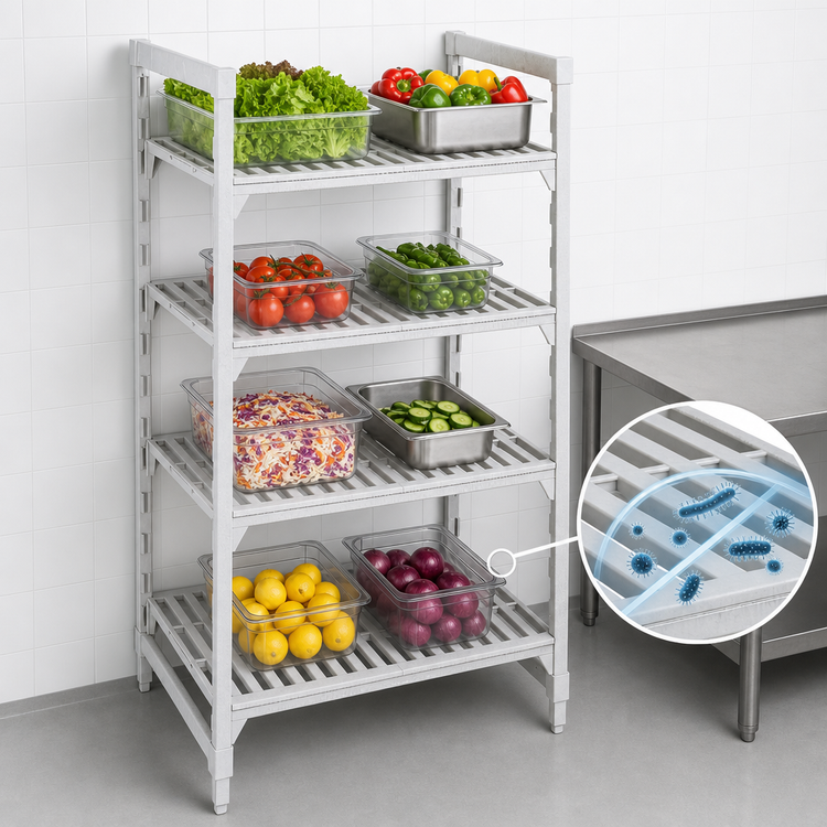 Product image #4 for Cambro Camshelving Premium 4-Shelf Vented Stationary Starter Shelving Unit, 18 x 60 x 64 Inches