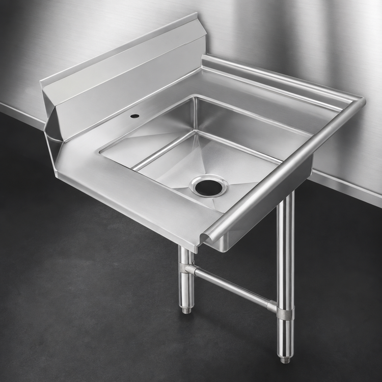 Product image #3 for 26 x 30-Inch Right-to-Left Soiled Dishtable with 9-Inch Backsplash and 20 x 20 Pre-Rinse Sink
