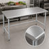 Thumbnail image #3 for Eagle Group Budget Series 72-Inch x 30-Inch 430 Stainless Steel Flat Top Work Table with Galvanized Tubular Base