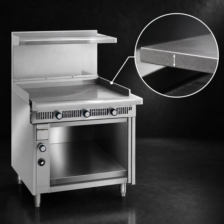 Product image #3 for Imperial Spec Series 36-Inch Heavy Duty Gas Griddle Range with Open Cabinet Base