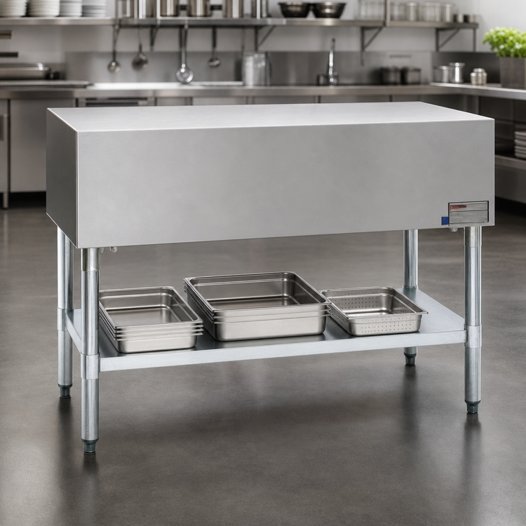 Product image #3 for Eagle Group SST-5 79-Inch Stainless Steel Utility Serving Counter with Open Base and Undershelf