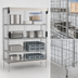 Thumbnail image #3 for Metro Super Erecta Chrome Stationary Sliding Door Security Cage, 62-1/2