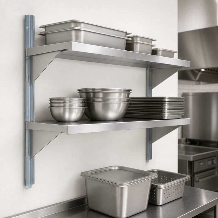 Product image #3 for Eagle Group MMNSU/A-16 168 Inch NSF Aluminum Wall-Mounted Cantilever Shelving Upright