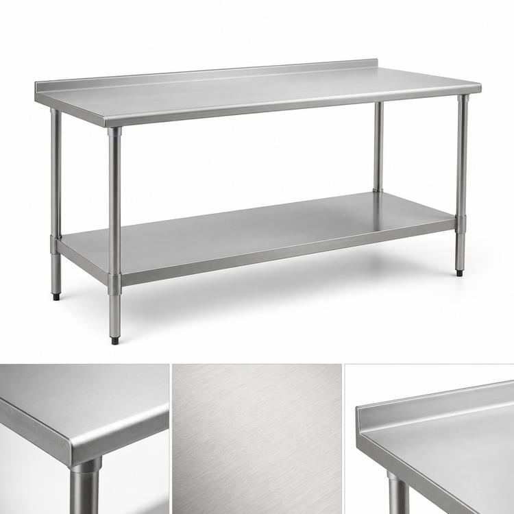 Product image #3 for Eagle Group BlendPort® Deluxe Series Stainless Steel Work Table with Undershelf, 84 x 30 Inches, 16 Gauge Top