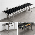 Thumbnail image #3 for Dinex DXIESRC6 6-Foot Mobile Cantilever Tray Make-Up Conveyor with PVC Rollers and Stainless Steel Frame