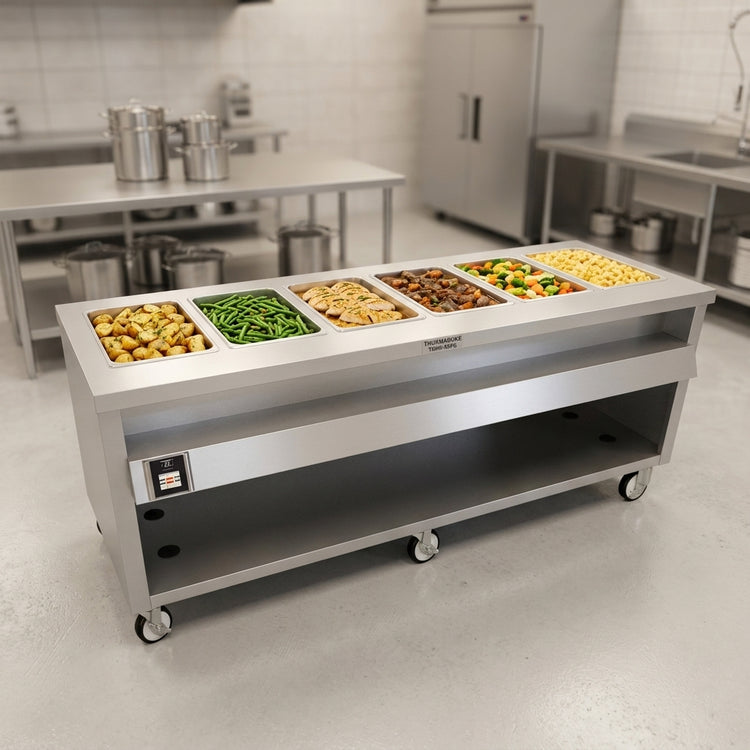 Product image #2 for Thurmaduke TWHF-88PG 88-Inch 6-Well Mobile Electric Waterless Food Warmer