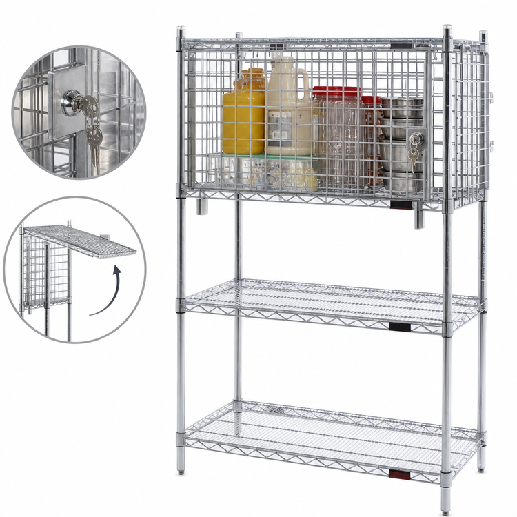 Product image #3 for Eagle Group 36 Inch W x 18 Inch D Security Enclosure Kit with Flip-Up Door, Stainless Steel
