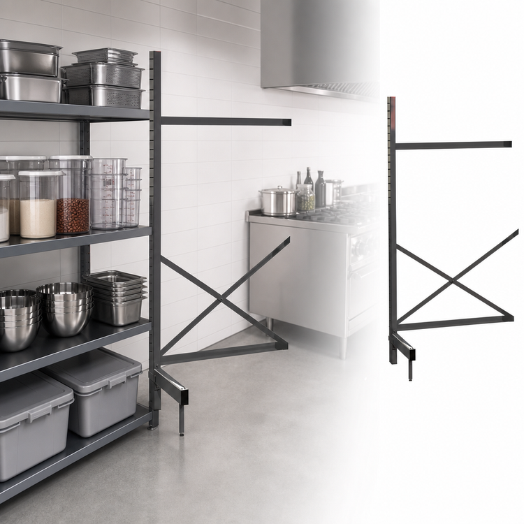 Product image #3 for Metro SmartLever 60-Inch Wide Add-On Cantilevered Shelving Kit for 24-Inch Deep Shelves