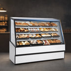Thumbnail image #3 for Federal Industries High Volume Series SGD5948 59-1/8" W Non-Refrigerated Bakery Display Case, Sloped Glass, LED Lighting, 3 Adjustable Shelves