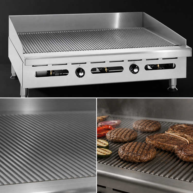 Product image #3 for Imperial IGG-72 72-Inch Grooved Countertop Gas Griddle