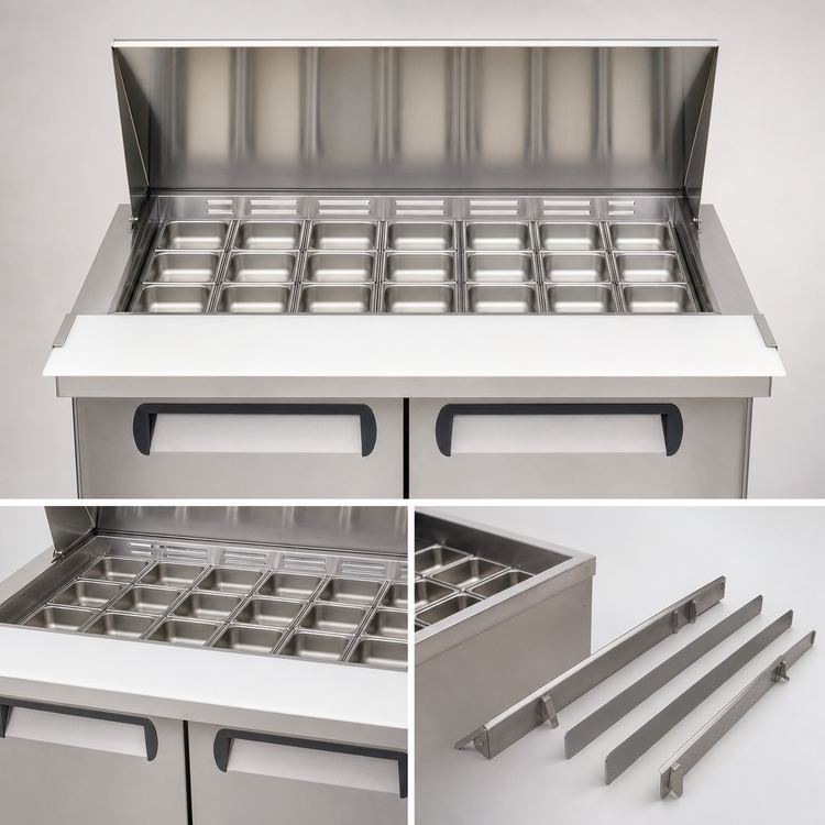 Product image #3 for Migali Competitor Series® 48.2-Inch Two-Section Big Top Refrigerated Sandwich Prep Table, 2-Door, 18-Pan