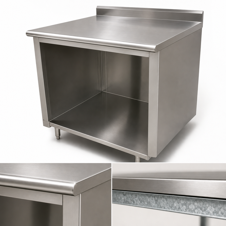 Product image #3 for Advance Tabco Special Value 48-Inch x 24-Inch Open Base Stainless Steel Work Table with 5-Inch Backsplash