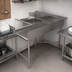 Thumbnail image #3 for BK Resources L-Shaped Corner Soiled Dishtable with 20 x 20 x 8 Inch Welded Bowl, 60 x 48 Inch, Right-to-Left Operation