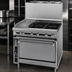 Thumbnail image #3 for Titan JTRH-2-2HT-36C 36-Inch Heavy Duty Gas Range with (2) Open Burners, (2) Hot Tops, and Convection Oven Base