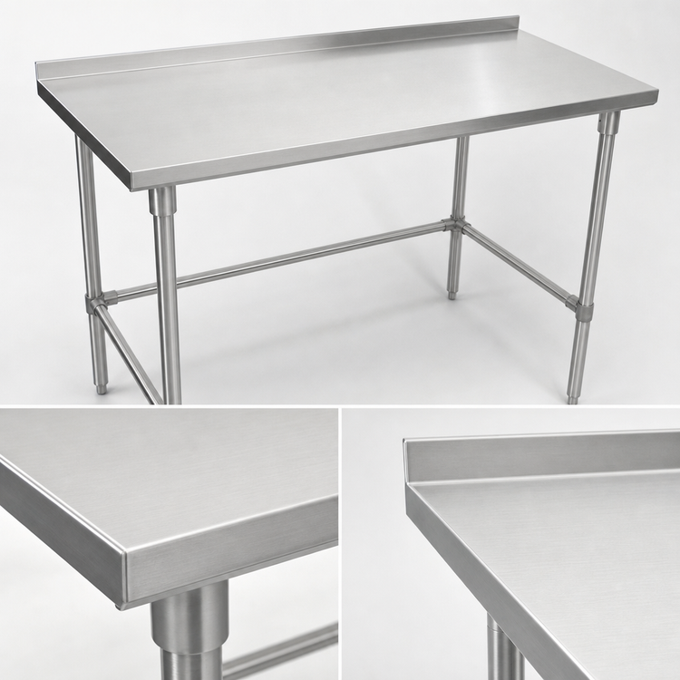 Product image #3 for John Boos Stallion 72-Inch x 24-Inch Stainless Steel Work Table with Rear Up-Turn and Safety Edge