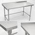 Thumbnail image #3 for John Boos Stallion 72-Inch x 24-Inch Stainless Steel Work Table with Rear Up-Turn and Safety Edge