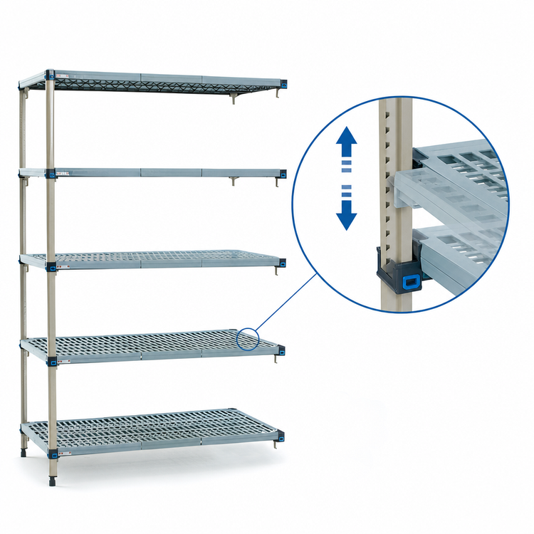 Product image #3 for MetroMax Q 5-Shelf Polymer Add-On Shelving Unit, 36W x 21D x 74H