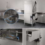 Thumbnail image #3 for Hobart Warewash AM16T-ASR-2 Tall Chamber High-Temp Door-Type Dishwasher, 52 Racks/Hour, Universal Straight-Thru/Corner, Stainless Steel