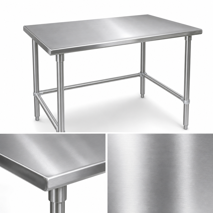 Product image #3 for John Boos Stallion 30" x 24" Stainless Steel Flat Top Work Table with Safety Edge