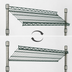 Thumbnail image #3 for Eagle Group Valu-Gard Green Epoxy 60 Inch x 18 Inch Reversible Angled Wire Shelf with Hanger Rails