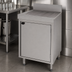 Thumbnail image #3 for Advance Tabco Underbar Basics™ Freestanding Stainless Steel Drainboard Cabinet Base with Mid-Shelf and Single Door, 24 x 21 x 33 Inches