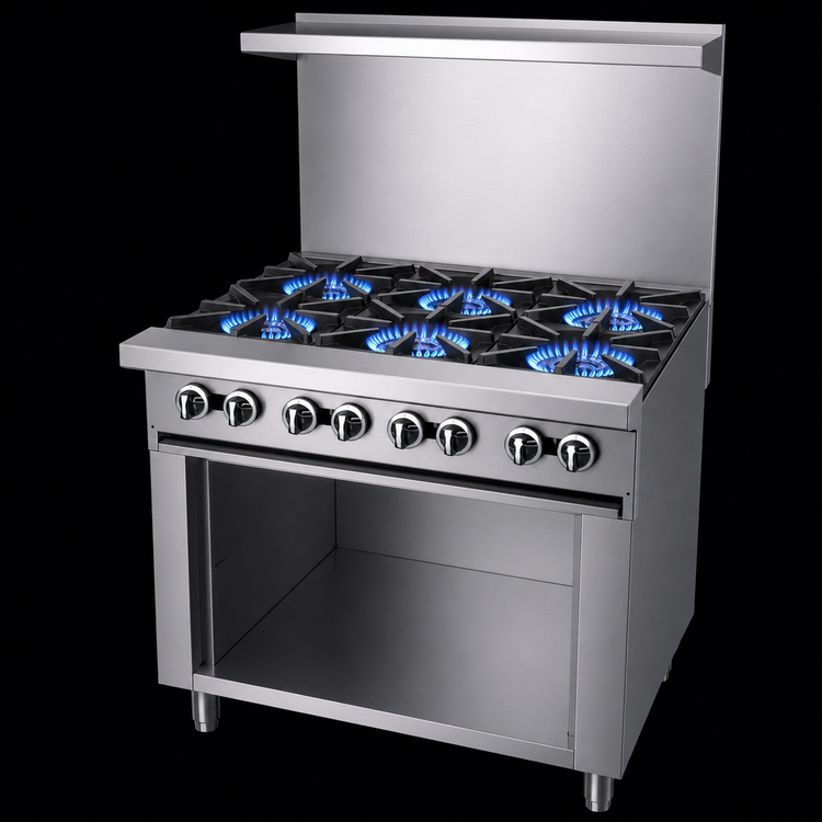 Product image #3 for Garland G Starfire Pro 36-Inch Gas Restaurant Range with Six Open Burners and Storage Base