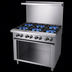 Thumbnail image #3 for Garland G Starfire Pro 36-Inch Gas Restaurant Range with Six Open Burners and Storage Base