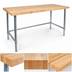 Thumbnail image #3 for John Boos 108-Inch x 36-Inch Wood Top Work Table with Stainless Steel Legs