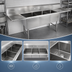 Thumbnail image #3 for John Boos B Series 3-Compartment Stainless Steel Sink with Left and Right Drainboards