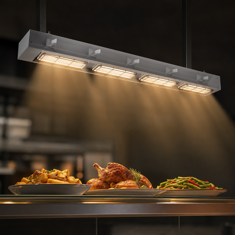 Product image #3 for Hatco Ultra-Glo 30-Inch Lighted Double Ceramic Infrared Strip Heater with 6-Inch Spacer