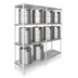 Thumbnail image #3 for John Boos 93-Inch Wide Aluminum Keg Rack with 3 Adjustable Shelves, 10-Keg Capacity