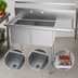 Thumbnail image #3 for KoolMore 43-Inch Two-Compartment Stainless Steel Commercial Sink with Right-Hand Drainboard and Backsplash