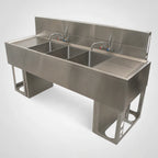 Thumbnail image #4 for BK Resources UBDW-18-496TS 4-Compartment Underbar Sink with Dual Drainboards, 96-Inch, 304 Stainless Steel