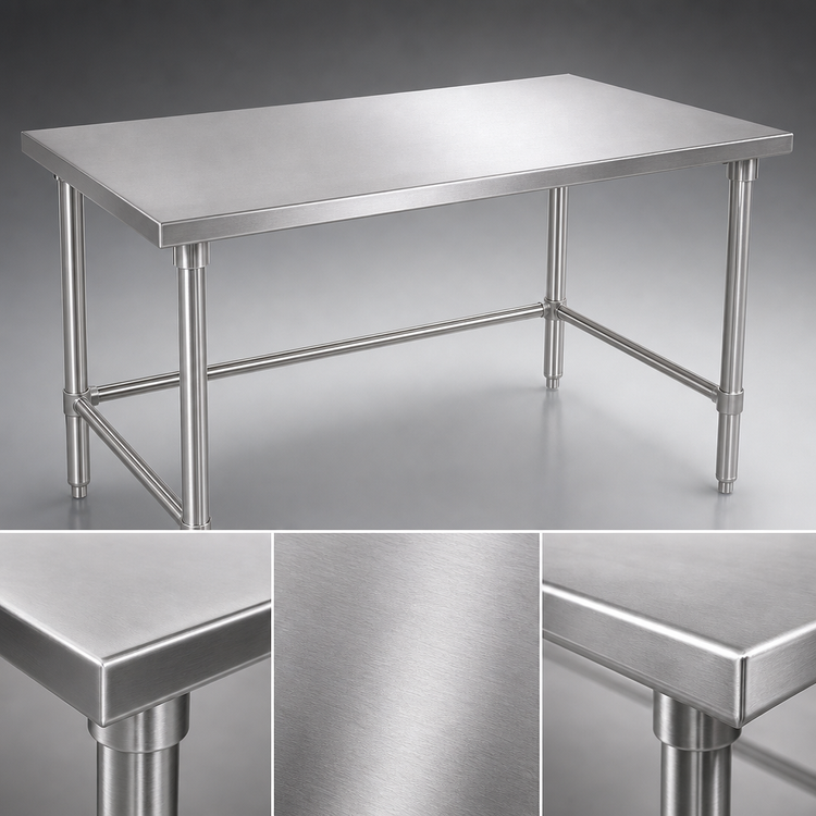 Product image #3 for John Boos Stallion 72-Inch x 30-Inch 16-Gauge Stainless Steel Top Work Table with Safety Edge