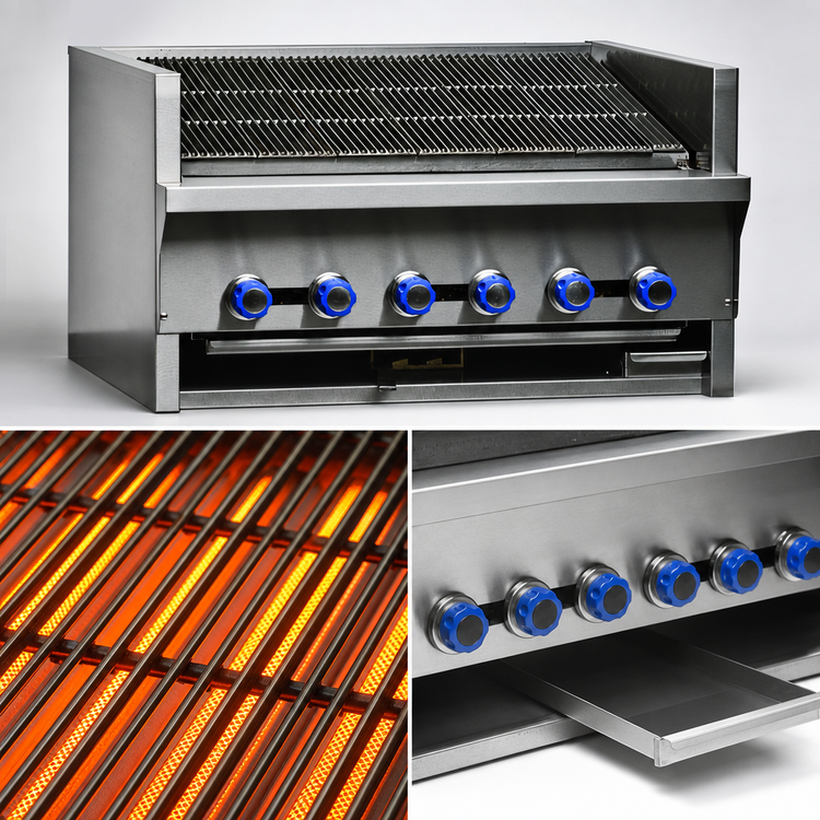Product image #3 for Steakhouse IAB-36 36-Inch Gas Countertop Charbroiler with 6 Radiant Burners