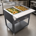 Thumbnail image #4 for BK Resources 2-Pan Electric Open Well Steam Table with Open Shelf Base and Cutting Board, 120V