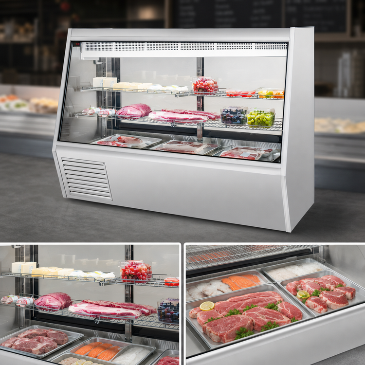 Product image #4 for Migali Competitor Series Double-Duty Full-Service Straight Glass Refrigerated Deli Case, 71.8 Inches Wide, 34.5 Cu. Ft.