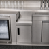 Thumbnail image #3 for Prestige Stainless Steel Underbar Trash Receptacle Cover with Sliding Cover and Hinged Front Door, 12 x 25 x 19 Inches