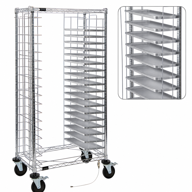 Product image #3 for Quantum Full-Size Conductive Side-Loading Mobile Tray Cart, 20-Tray Capacity