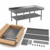 Thumbnail image #3 for Mixrite 60-1/4 Inch x 36 Inch Stainless Steel Equipment Stand with Rear and Side Upturn and Adjustable Undershelf