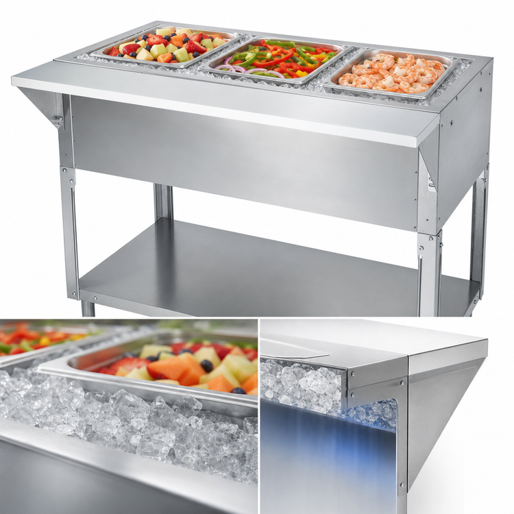 Product image #3 for Advance Tabco Triumph (Supreme) 47-1/8-Inch Ice Cooled Serving Counter with 3-Pan Capacity