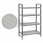 Thumbnail image #3 for Cambro Camshelving® Elements EXU183672S4480 Stationary Solid Polymer Shelving Starter Unit, 4 Shelves, 18"D x 36"W x 72"H, Speckled Gray