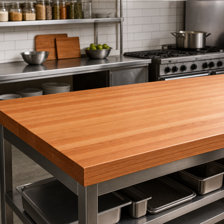 Product image #3 for John Boos Boos Block 72-Inch x 30-Inch American Cherry Edge Grain Kitchen Countertop, 2-1/4-Inch Thick, Penetrating Oil Finish