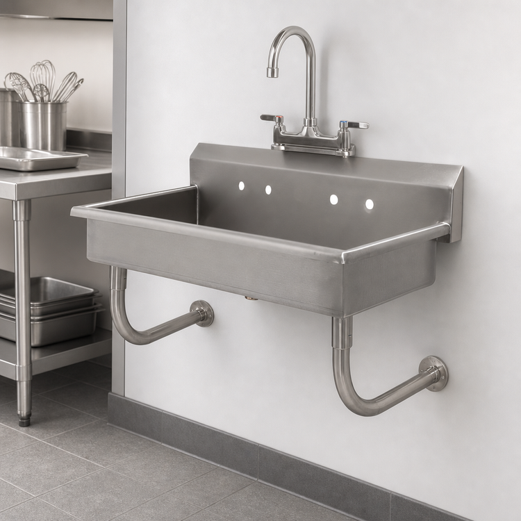 Product image #3 for Advance Tabco Multiwash Wall-Mounted Hand Wash Sink with Splash-Mount Faucet Provision, 40 Inch Wide