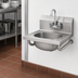 Thumbnail image #3 for Eagle Group Wall-Mount Hand Sink with Gooseneck Faucet and Basket Drain, 13-1/2 x 9-3/4 x 6-3/4 Inch Bowl
