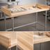 Thumbnail image #3 for John Boos Baker's Top Wood Work Table with Stainless Steel Legs and Coved Riser, 48 x 24 Inches