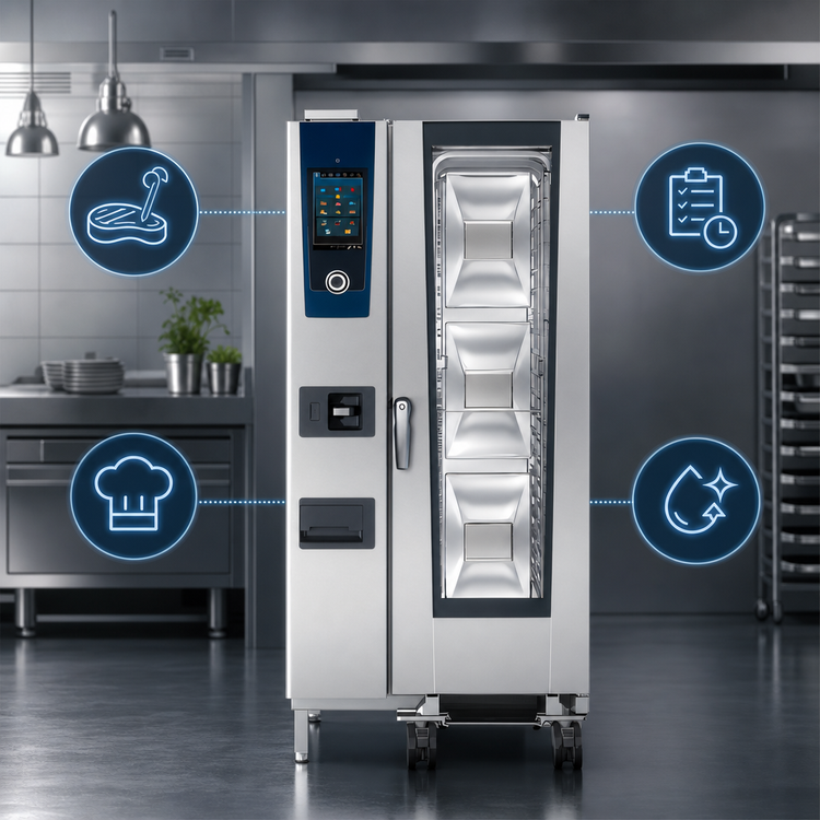 Product image #3 for RATIONAL iCombi Pro 20-Half-Size Natural Gas Floor Combi Oven, 208/240V 1-Phase