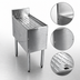 Thumbnail image #3 for CHOICE C-DBA-18 Freestanding Underbar Corner Drainboard, 18 x 19 Inches, Stainless Steel