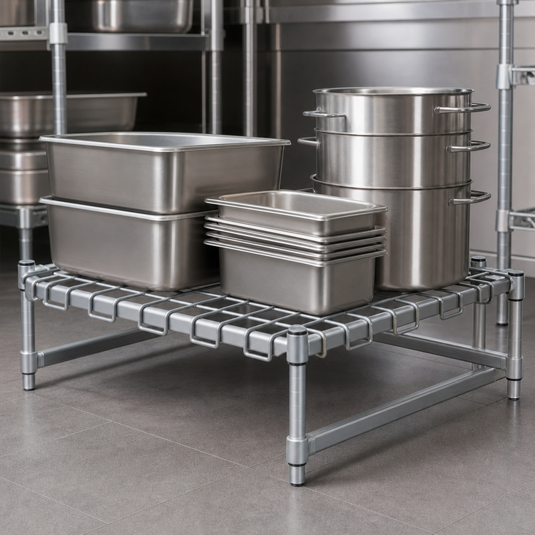Product image #3 for Eagle Group Stainless Steel Wire Dunnage Rack, 36 x 24 x 14 in., 1600 lb. Capacity